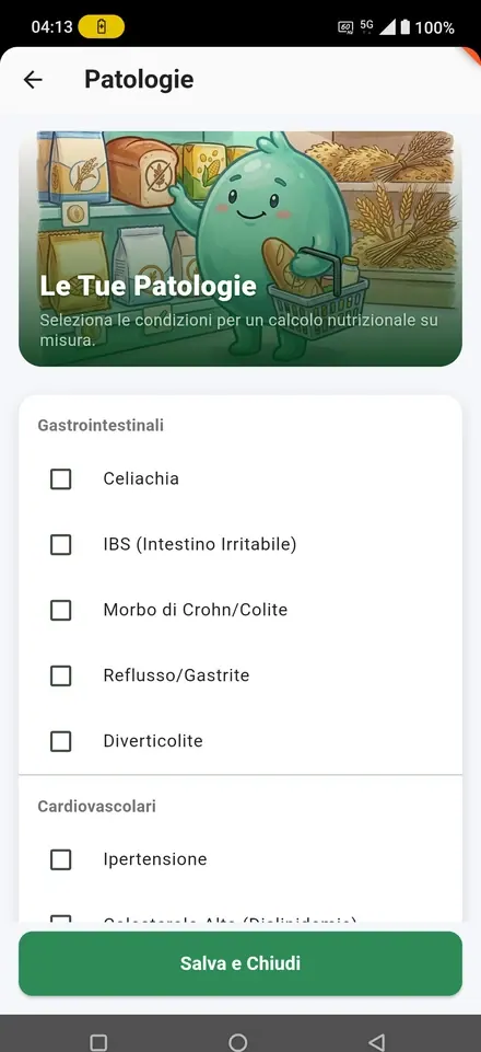 Schermata reale di NUTRIMI 3