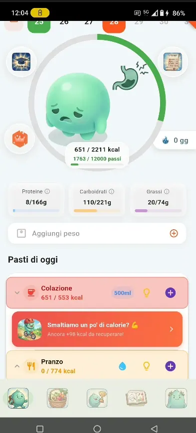 Schermata reale di NUTRIMI 1